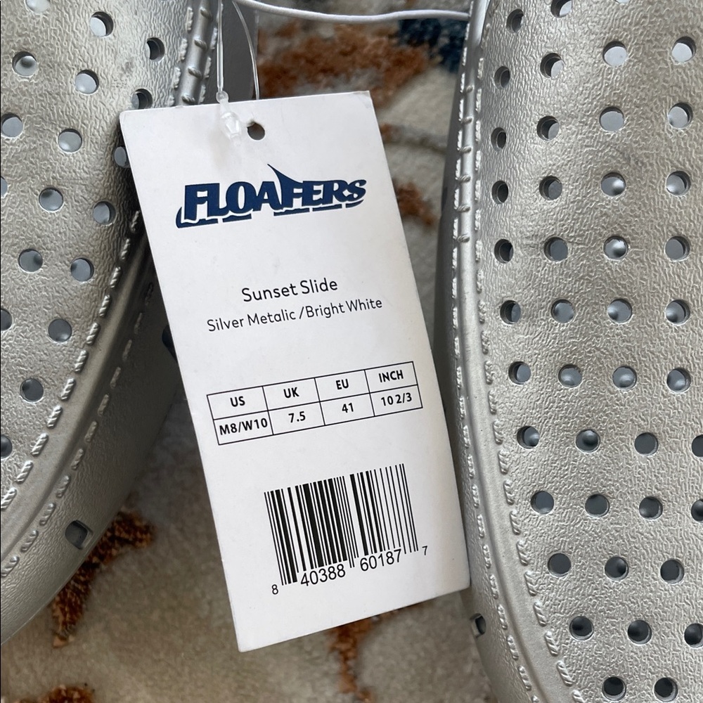 Floafers Sunset Slide Silver Slip-On Shoes M8/W10 - Picture 6 of 6